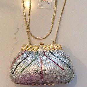 Bag, Vintage unique sequin evening bag with gold shoulder strap. Extra sequins.